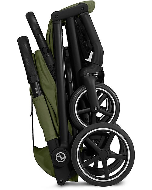 Cybex Beezy Stroller - Moss Green - Black Frame - The Most Compact Lights Strollers