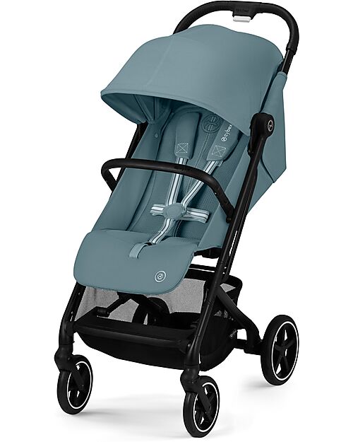 Cybex Beezy Stroller - Stormy Blue - Black Frame - The Most Compact Lights Strollers