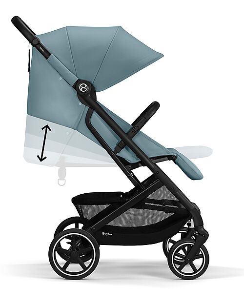 Cybex Beezy Stroller - Stormy Blue - Black Frame - The Most Compact Lights Strollers