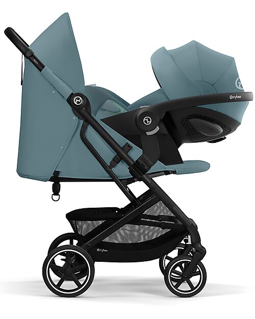 Cybex Beezy Stroller - Stormy Blue - Black Frame - The Most Compact Lights Strollers