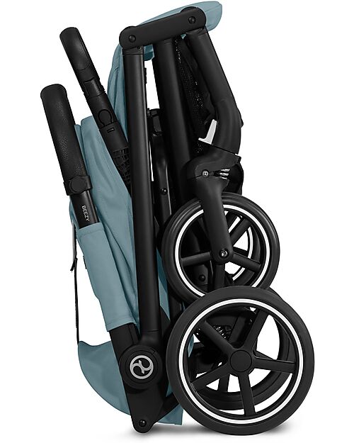 Cybex Beezy Stroller - Stormy Blue - Black Frame - The Most Compact Lights Strollers