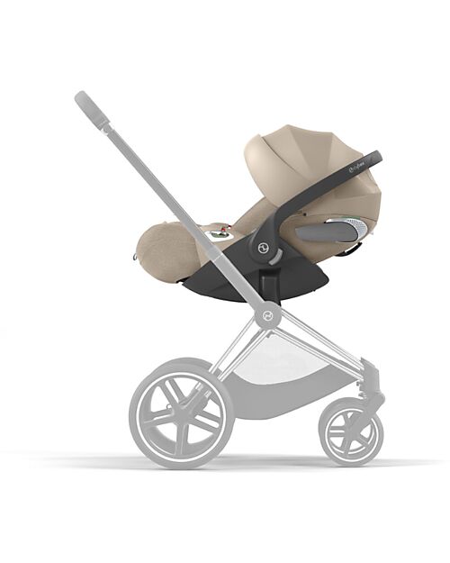Cybex Cloud T I-Size Plus Car Seat - Cozy Beige - Breathable 3D Mesh Fabric - from Birth to 24 Months Car Seats Group 0+/1