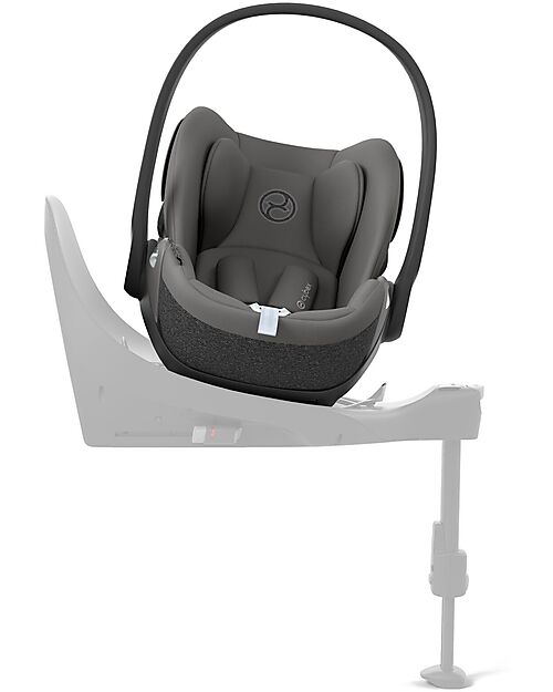 Cybex Cloud T I-Size Plus Car Seat - Mirage Grey - Breathable 3D Mesh Fabric - from Birth to 24 Months Car Seats Group 0+/1