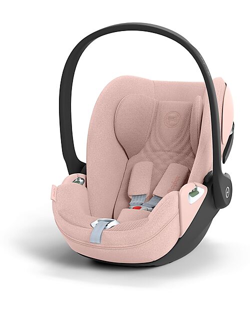 Cybex Cloud T I-Size Plus Car Seat - Peach Pink - Breathable 3D Mesh Fabric - from Birth to 24 Months Car Seats Group 0+/1