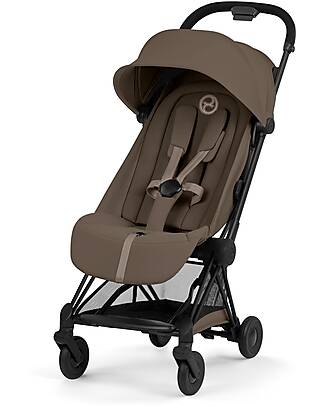 Cybex Coya Stroller Coconut Brown - Matt Black Frame - Lightweight and Ultra-Compact Foot Board