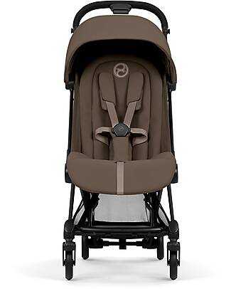 Cybex Coya Stroller Coconut Brown - Matt Black Frame - Lightweight and Ultra-Compact Foot Board