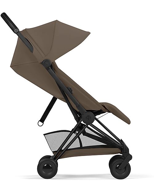 Cybex Coya Stroller Coconut Brown - Matt Black Frame - Lightweight and Ultra-Compact Foot Board
