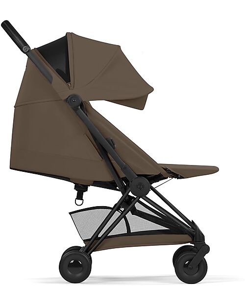 Cybex Coya Stroller Coconut Brown - Matt Black Frame - Lightweight and Ultra-Compact Foot Board