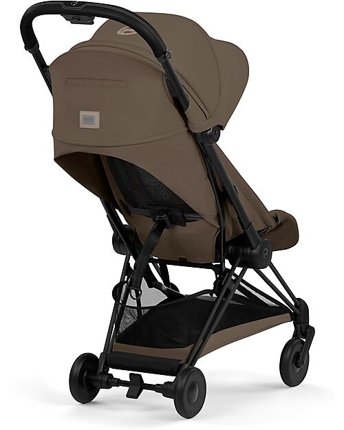 Cybex Coya Stroller Coconut Brown - Matt Black Frame - Lightweight and Ultra-Compact Foot Board