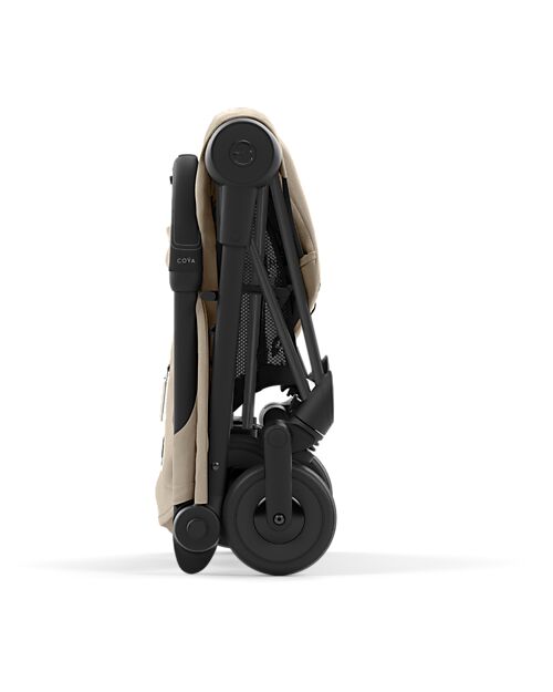 Cybex Coya Stroller - Cozy Beige Matt Black Frame - Light and Ultra-Compact from Birth to 4 Years Lights Strollers