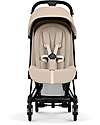 Cybex Coya Stroller Cozy Beige - Matt Black Frame - Lightweight and Ultra-Compact Foot Board