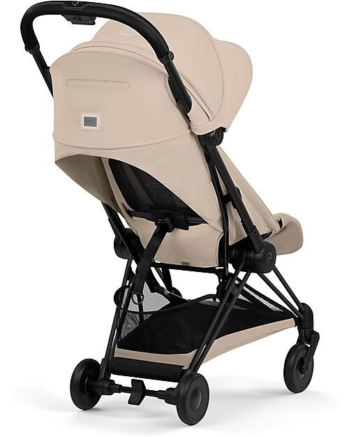 Cybex Coya Stroller Cozy Beige - Matt Black Frame - Lightweight and Ultra-Compact Foot Board