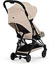 Cybex Coya Stroller Cozy Beige - Matt Black Frame - Lightweight and Ultra-Compact Foot Board