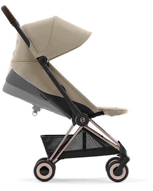 Cybex Coya Stroller - Cozy Beige Rosegold Frame - Light and Ultra-Compact from Birth to 4 Years Lights Strollers