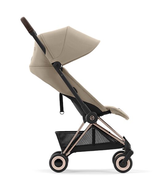 Cybex Coya Stroller - Cozy Beige Rosegold Frame - Light and Ultra-Compact from Birth to 4 Years Lights Strollers