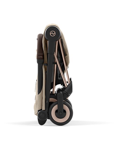 Cybex Coya Stroller - Cozy Beige Rosegold Frame - Light and Ultra-Compact from Birth to 4 Years Lights Strollers