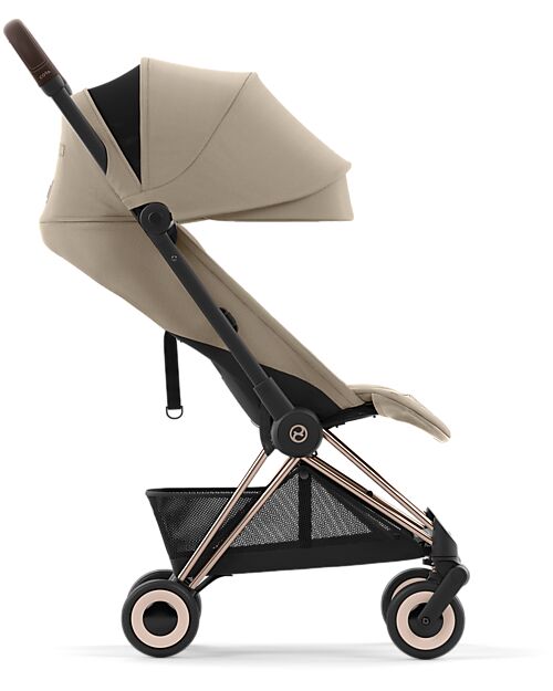 Cybex Coya Stroller - Cozy Beige Rosegold Frame - Light and Ultra-Compact from Birth to 4 Years Lights Strollers