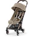 Cybex Coya Stroller - Cozy Beige Rosegold Frame - Light and Ultra-Compact from Birth to 4 Years Lights Strollers