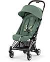 Cybex Coya Stroller - Leaf Green Chrome Frame - Light and Ultra-Compact from Birth to 4 Years Lights Strollers