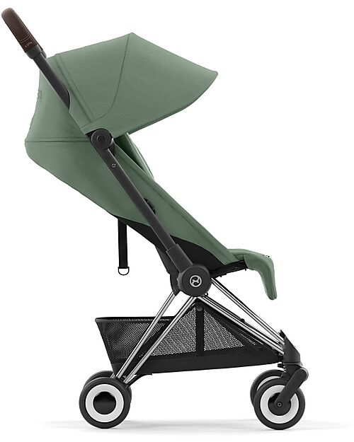 Cybex Coya Stroller - Leaf Green Chrome Frame - Light and Ultra-Compact from Birth to 4 Years Lights Strollers
