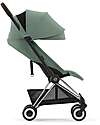 Cybex Coya Stroller - Leaf Green Chrome Frame - Light and Ultra-Compact from Birth to 4 Years Lights Strollers