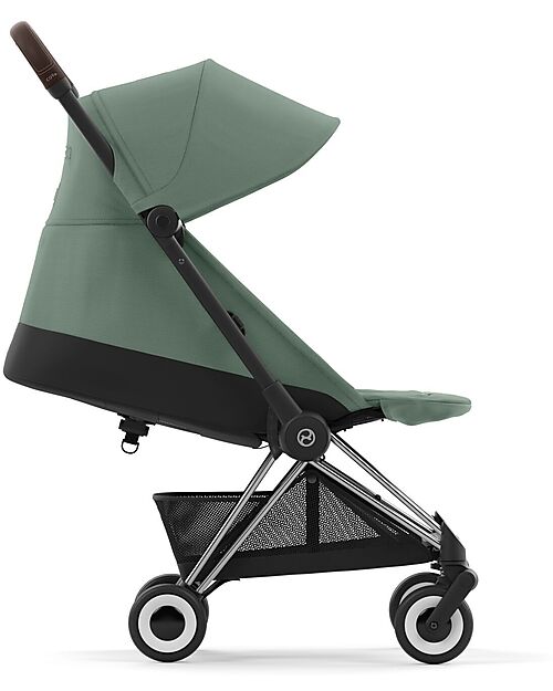 Cybex Coya Stroller - Leaf Green Chrome Frame - Light and Ultra-Compact from Birth to 4 Years Lights Strollers