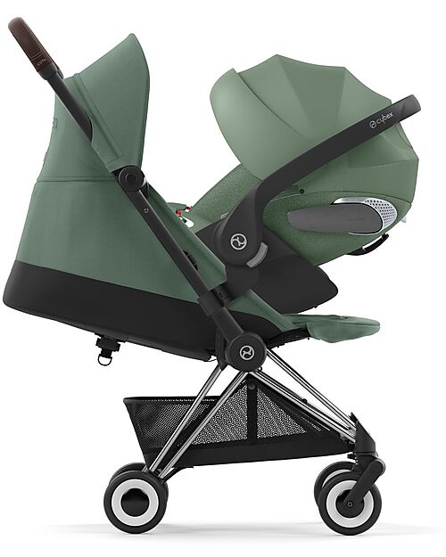 Cybex Coya Stroller - Leaf Green Chrome Frame - Light and Ultra-Compact from Birth to 4 Years Lights Strollers