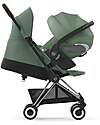 Cybex Coya Stroller - Leaf Green Chrome Frame - Light and Ultra-Compact from Birth to 4 Years Lights Strollers
