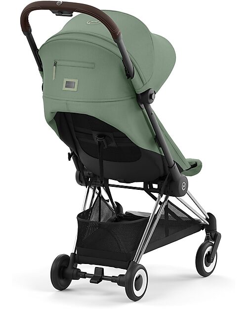 Cybex Coya Stroller - Leaf Green Chrome Frame - Light and Ultra-Compact from Birth to 4 Years Lights Strollers