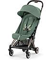 Cybex Coya Stroller - Leaf Green Rosegold Frame - Light and Ultra-Compact from Birth to 4 Years Lights Strollers