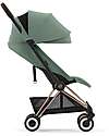 Cybex Coya Stroller - Leaf Green Rosegold Frame - Light and Ultra-Compact from Birth to 4 Years Lights Strollers