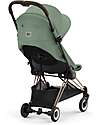 Cybex Coya Stroller - Leaf Green Rosegold Frame - Light and Ultra-Compact from Birth to 4 Years Lights Strollers