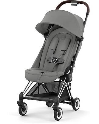 Cybex Coya Stroller - Mirage Grey Chrome Frame - Light and Ultra-Compact from Birth to 4 Years Lights Strollers