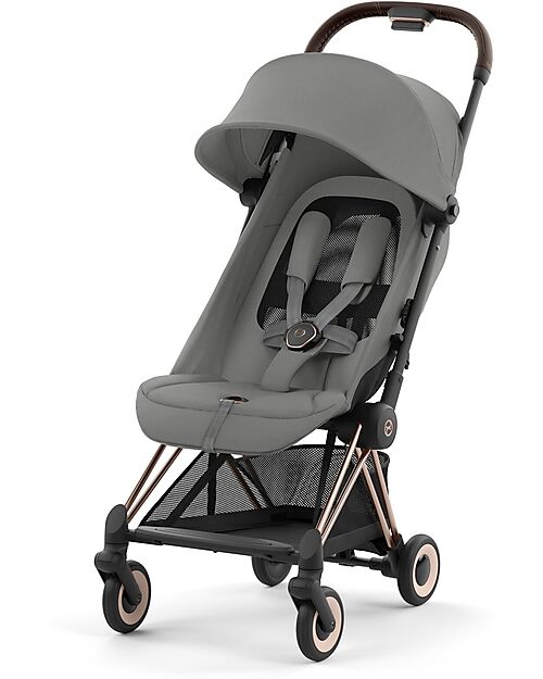 Cybex Coya Stroller - Mirage Grey Rosegold Frame - Light and Ultra-Compact from Birth to 4 Years Lights Strollers