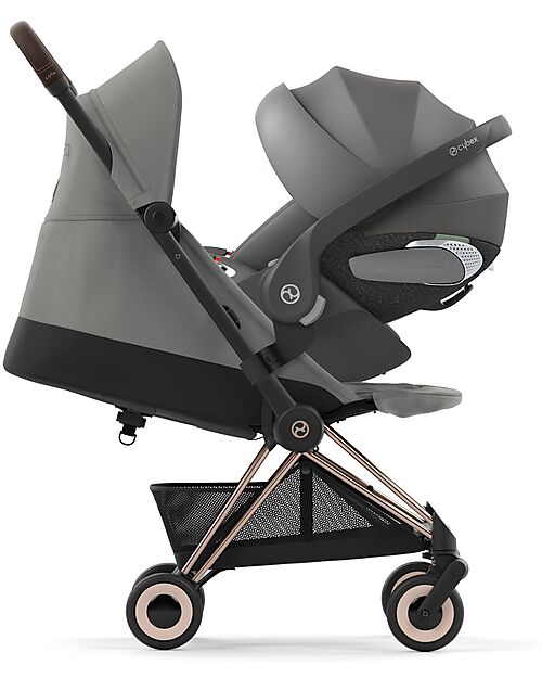 Cybex Coya Stroller - Mirage Grey Rosegold Frame - Light and Ultra-Compact from Birth to 4 Years Lights Strollers