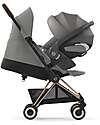 Cybex Coya Stroller - Mirage Grey Rosegold Frame - Light and Ultra-Compact from Birth to 4 Years Lights Strollers