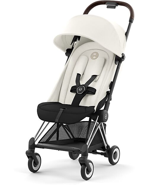 Cybex Coya Stroller - Off White Chrome Frame - Light and Ultra-Compact from Birth to 4 Years Lights Strollers