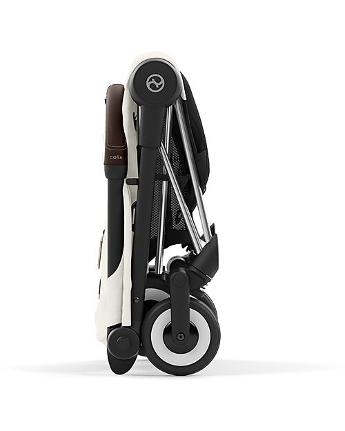 Cybex Coya Stroller - Off White Chrome Frame - Light and Ultra-Compact from Birth to 4 Years Lights Strollers