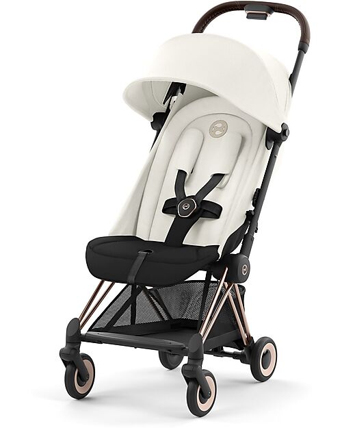 Cybex Coya Stroller - Off White Rosegold Frame - Light and Ultra-Compact from Birth to 4 Years Lights Strollers