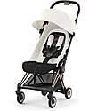 Cybex Coya Stroller - Off White Rosegold Frame - Light and Ultra-Compact from Birth to 4 Years Lights Strollers