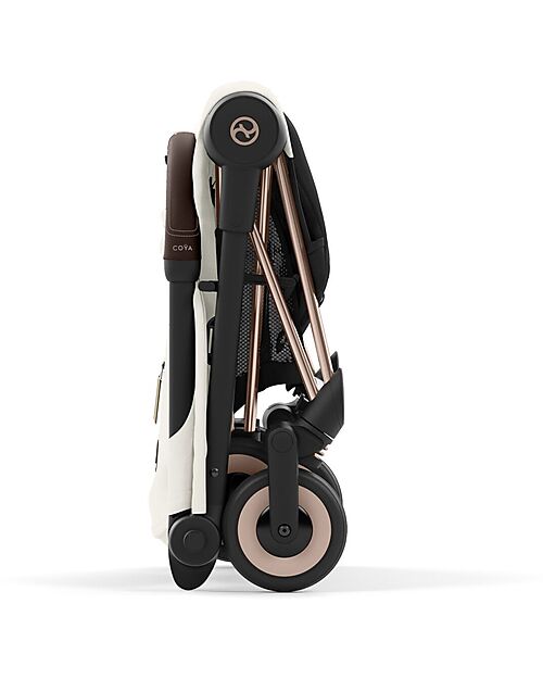 Cybex Coya Stroller - Off White Rosegold Frame - Light and Ultra-Compact from Birth to 4 Years Lights Strollers