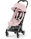 Cybex Coya Stroller - Peach Pink Chrome Frame - Light and Ultra-Compact from Birth to 4 Years Lights Strollers