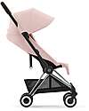 Cybex Coya Stroller - Peach Pink Chrome Frame - Light and Ultra-Compact from Birth to 4 Years Lights Strollers