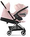Cybex Coya Stroller - Peach Pink Chrome Frame - Light and Ultra-Compact from Birth to 4 Years Lights Strollers