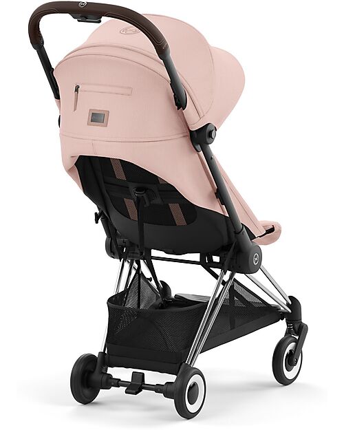 Cybex Coya Stroller - Peach Pink Chrome Frame - Light and Ultra-Compact from Birth to 4 Years Lights Strollers
