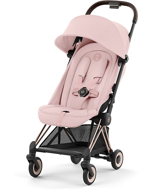 Cybex Coya Stroller - Peach Pink Rosegold Frame - Light and Ultra-Compact from Birth to 4 Years Lights Strollers