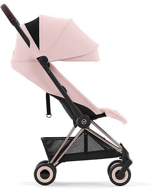 Cybex Coya Stroller - Peach Pink Rosegold Frame - Light and Ultra-Compact from Birth to 4 Years Lights Strollers