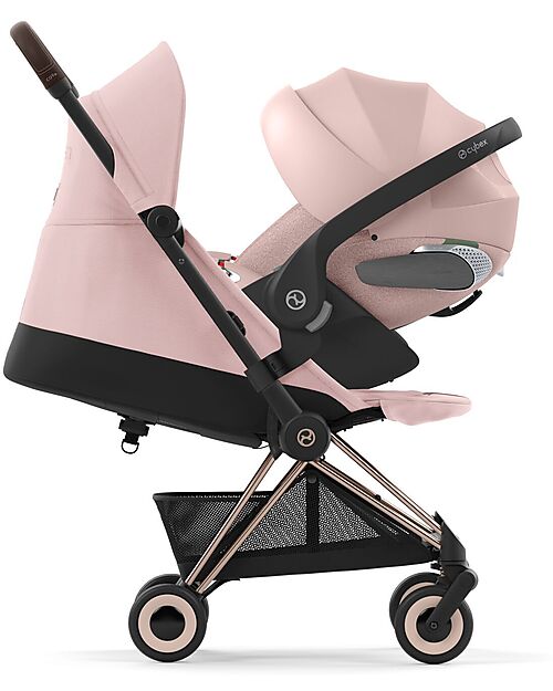 Cybex Coya Stroller - Peach Pink Rosegold Frame - Light and Ultra-Compact from Birth to 4 Years Lights Strollers