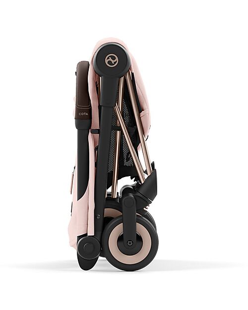 Cybex Coya Stroller - Peach Pink Rosegold Frame - Light and Ultra-Compact from Birth to 4 Years Lights Strollers