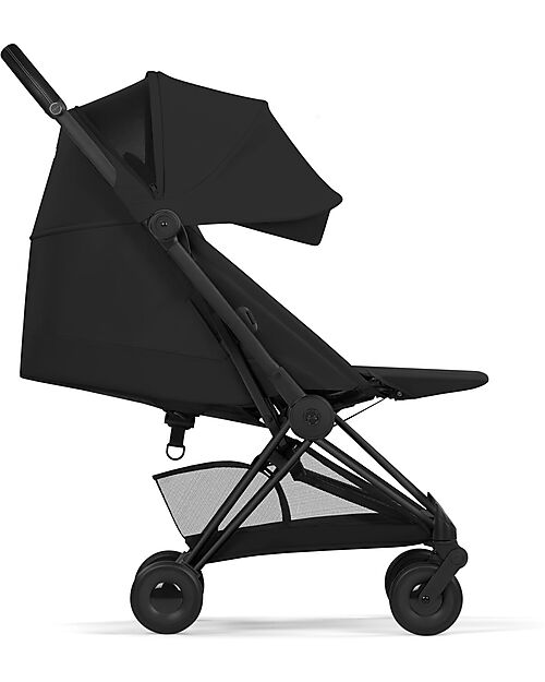 Cybex Coya Stroller Sepia Black - Matt Black Frame - Lightweight and Ultra-Compact Foot Board